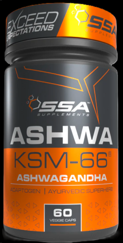 Ashwagandha KSM-66 ® SSA Suplements - 60 Veggie Kapseln
