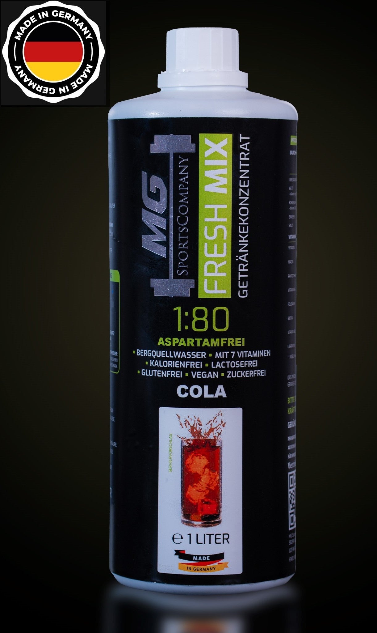 Fitness Getränkekonzentrat - Cola - mit 7 wertvollen Vitaminen ergibt 80 Liter