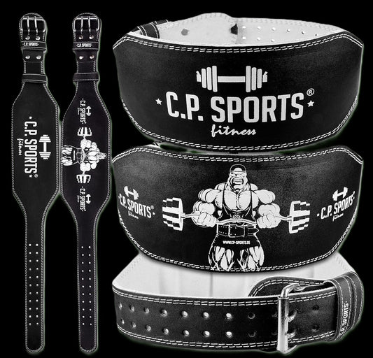 Gewichthebergürtel Leder - Extra Breit - Schwarz - C.P.Sports - T4-5