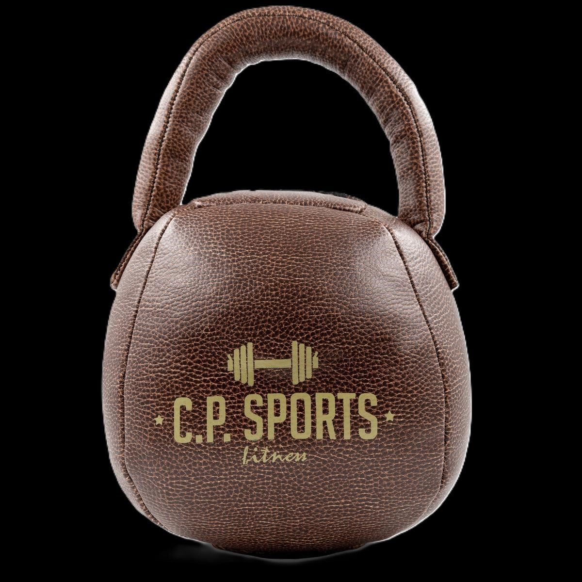 Kettlebell aus robustem abwaschbarem Kunstleder Braun - C.P.Sports - K50