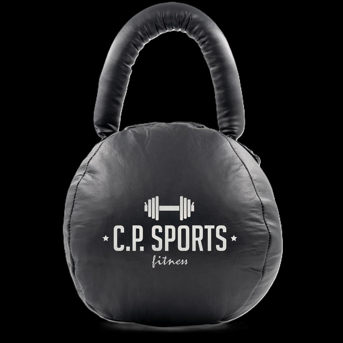Kettlebell aus robustem abwaschbarem Kunstleder- Schwarz - C.P.Sports K50