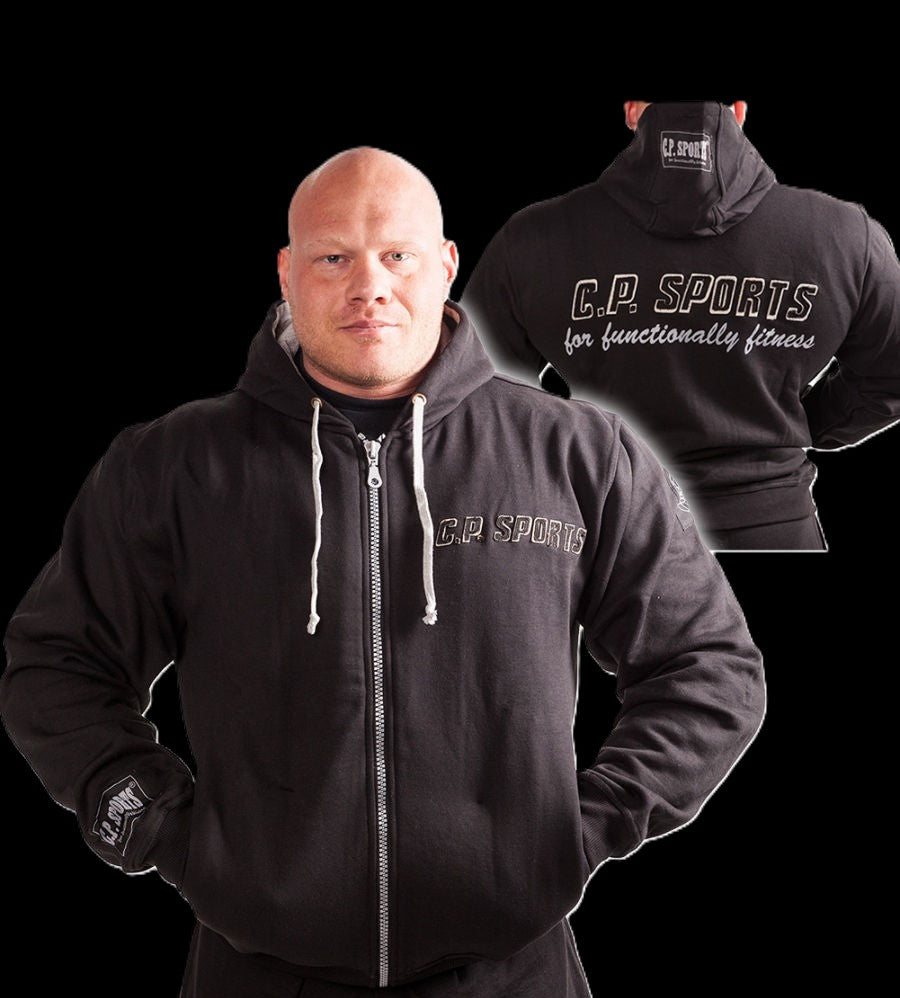 Zip-Hoodie - Schwarz / Weiß - C.P. Sports - S15