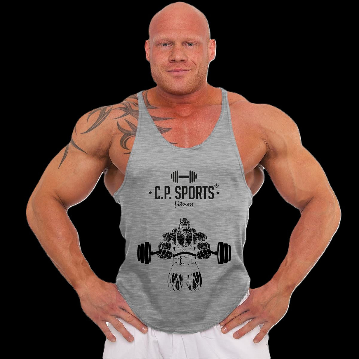 Tank Top 3xStück / Oder Einzeln +Turnbeutel - Grau - C.P. Sports - S710