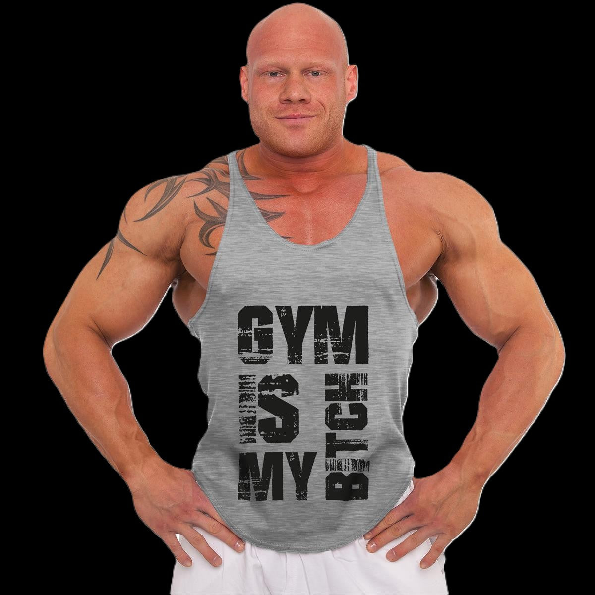 Tank Top 3xStück / Oder Einzeln +Turnbeutel - Grau - C.P. Sports - S710