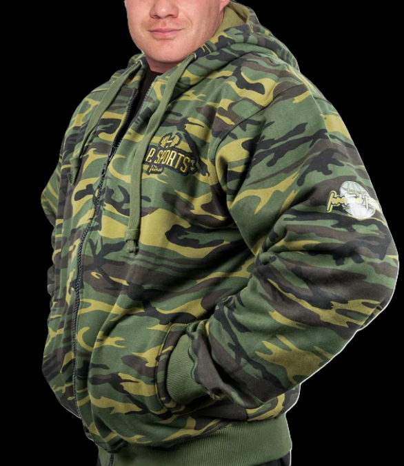 Zip-Hoodie - Unisex - Camouflage Grün - C.P. Sports - S15