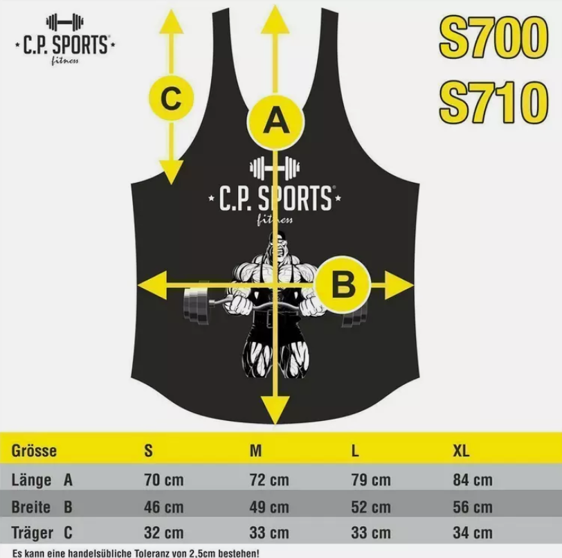Tank Top 3xStück / Oder Einzeln +Turnbeutel - Grau - C.P. Sports - S710