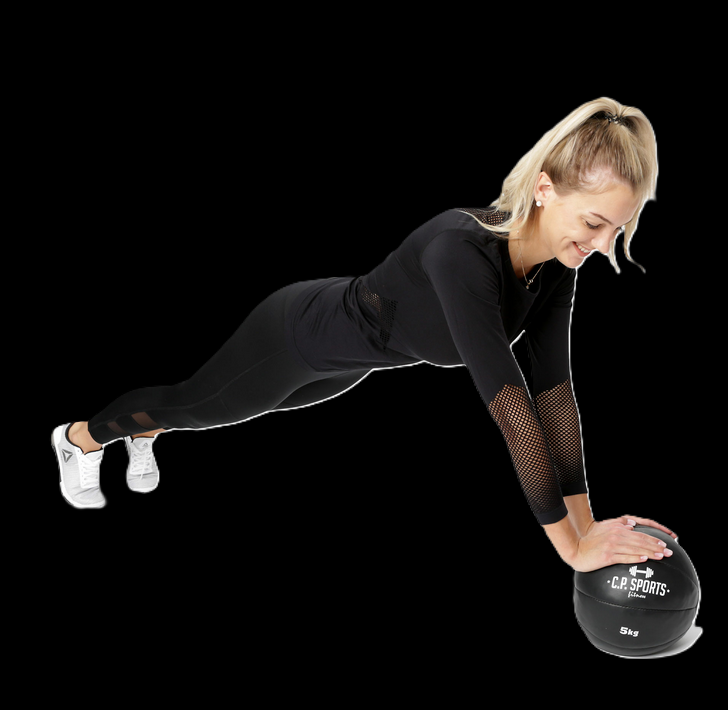 Medizinball Schwarz Kunstleder- verschiedene Größen- C.P. Sports- K5