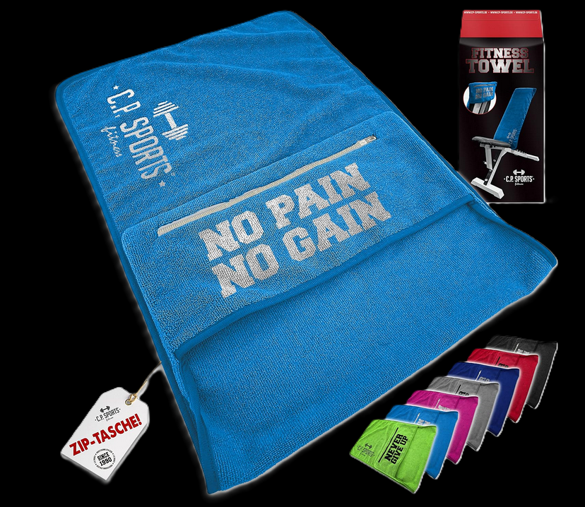 Fitness Handtuch Towel Mikrofaser + Tasche mit Reißverschluss - C.P. SPORTS