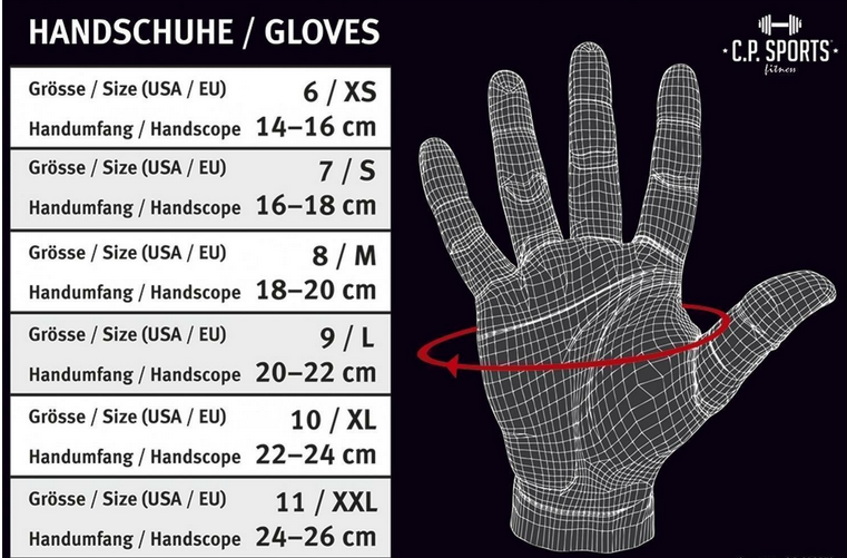 Fitness Handschuhe mit doppelter Handgelenksbandage C.P. Sports F10