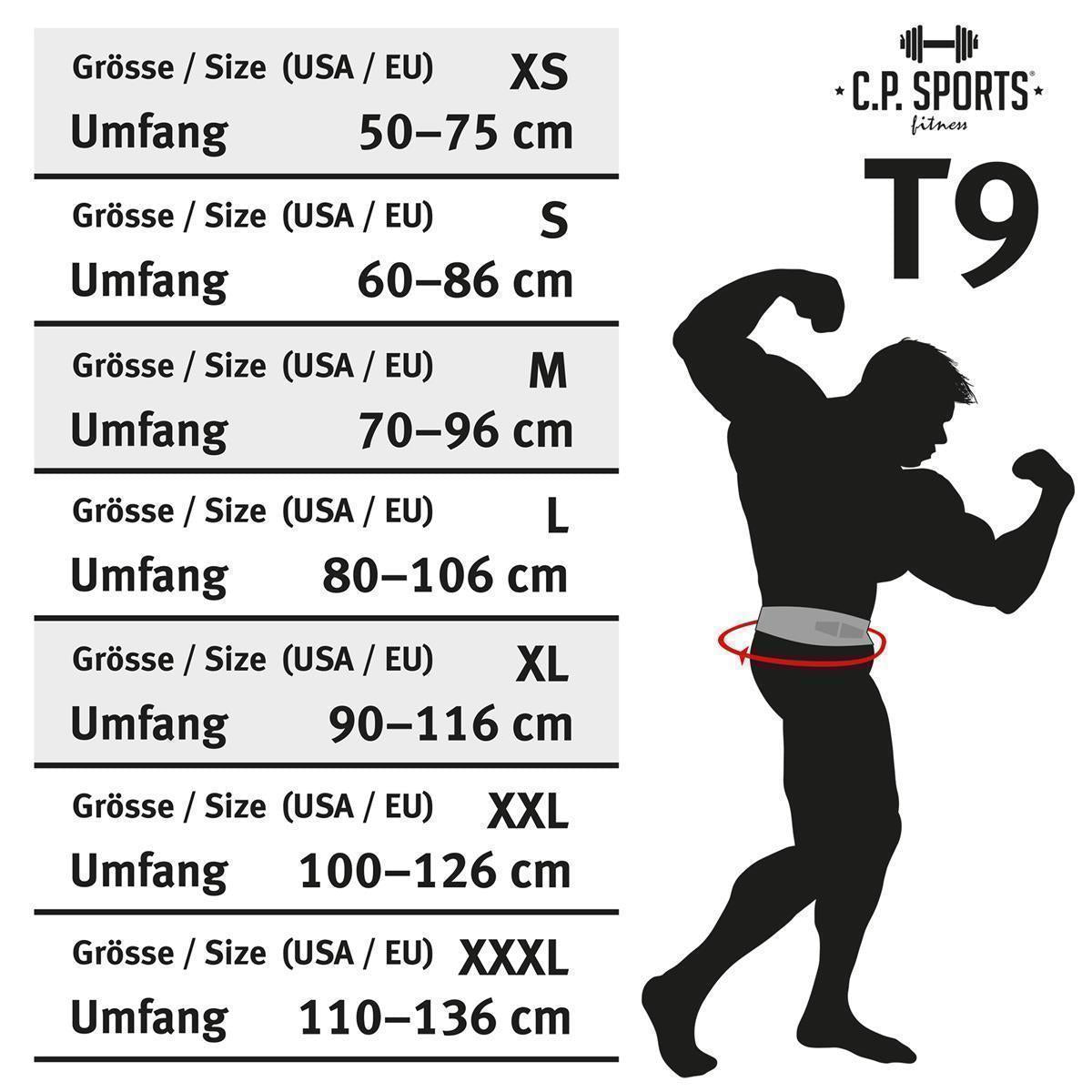 Profi Powerlifting-Gürtel mit Powerschnalle - No Pain no Gain - C.P. Sports T9