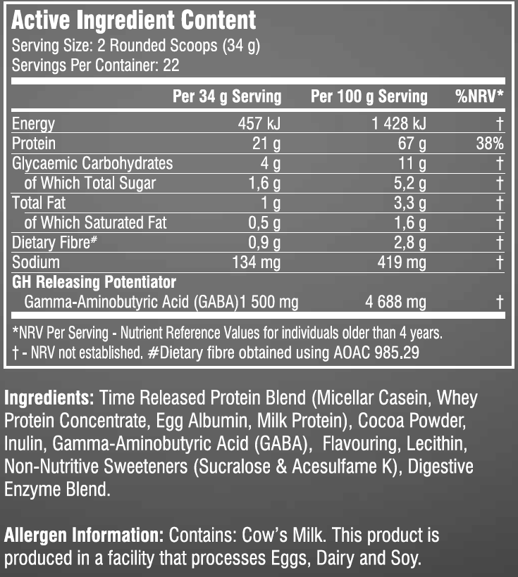 Slow-Release (Nacht Protein) - SSA Supelements - Vanille-Choko