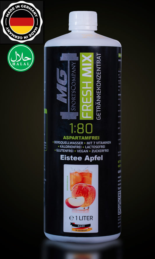 Fitness Getränkekonzentrat - Eistee Apfel - mit 7 wertvollen Vitaminen ergibt 80 Liter