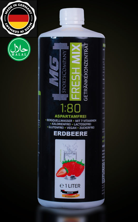 Fitness Getränkekonzentrat - Erdbeere - mit 7 wertvollen Vitaminen ergibt 80 Liter