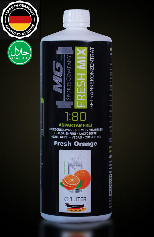 Fitness Getränkekonzentrat - Fresh Orange - mit 7 wertvollen Vitaminen ergibt 80 Liter