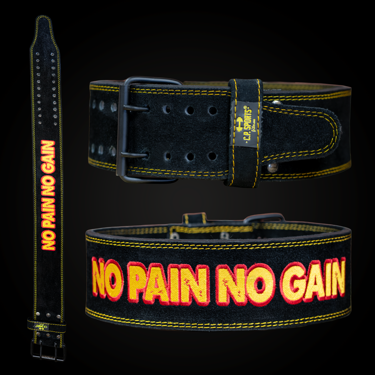 Powerlifting Gürtel / Gewichthebegürtel- No Pain no Gain - C.P. Sports - T8