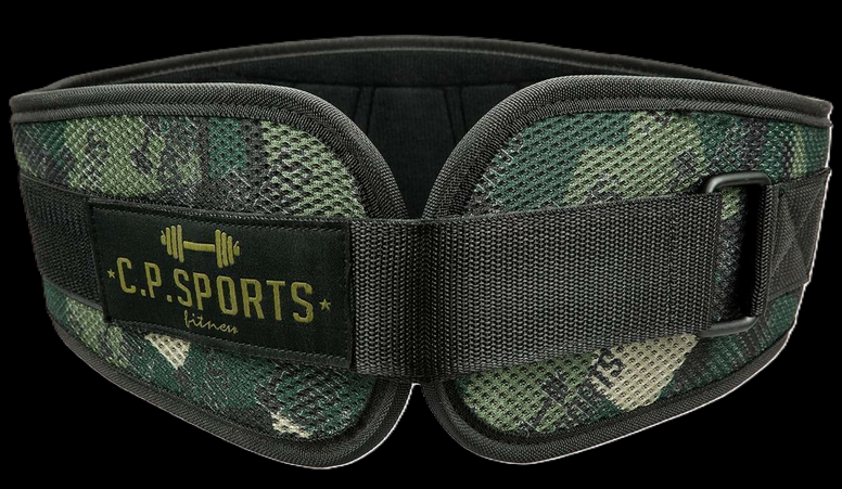 Gewichtshebegürtel /Profi /Ultraleichtgürtel Camouflage Grün - T7-3 - C.P. Sports