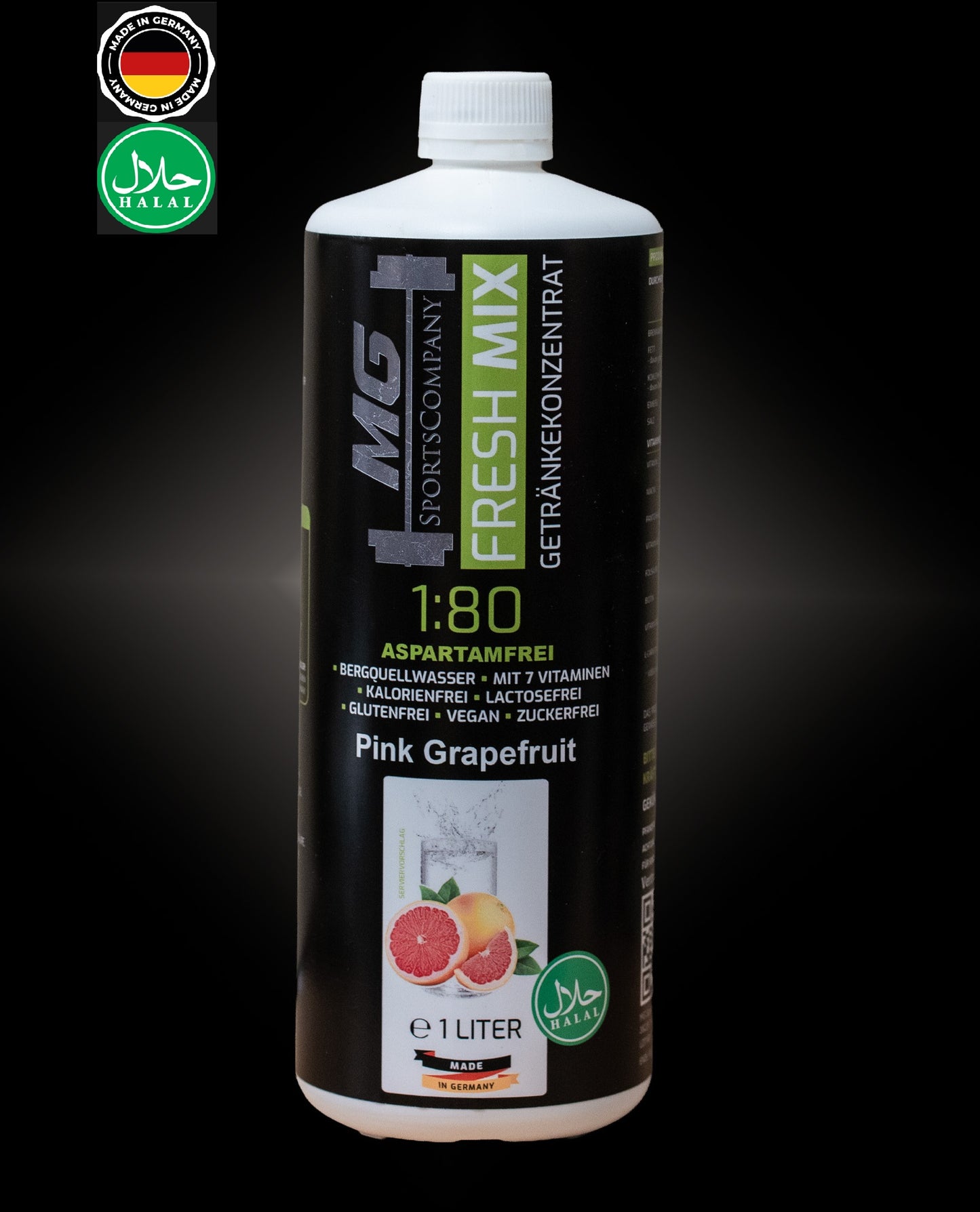 Fitness Getränkekonzentrat - Pink Grapefruit- mit 7 wertvollen Vitaminen ergibt 80 Liter