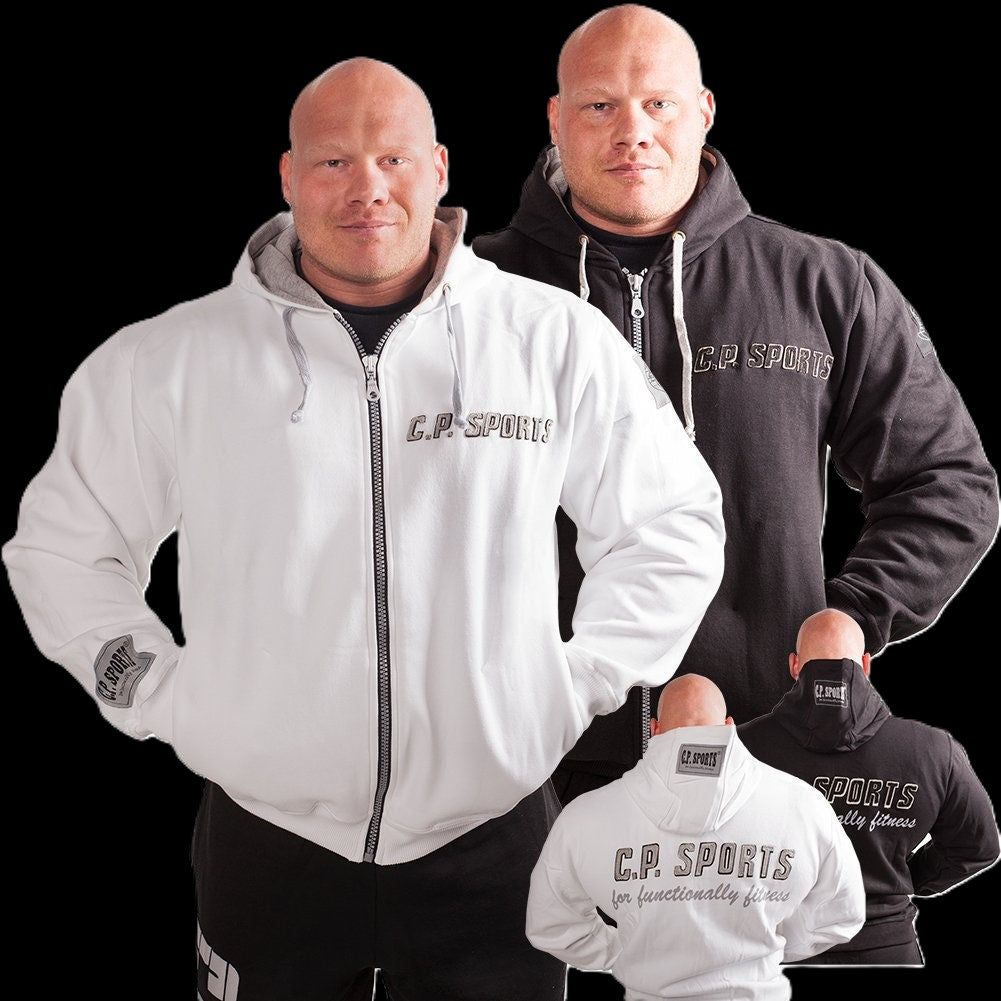 Zip-Hoodie -Unisex- Schwarz / Weiß - C.P. Sports - S15