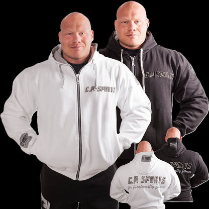 Zip-Hoodie - Schwarz / Weiß - C.P. Sports - S15