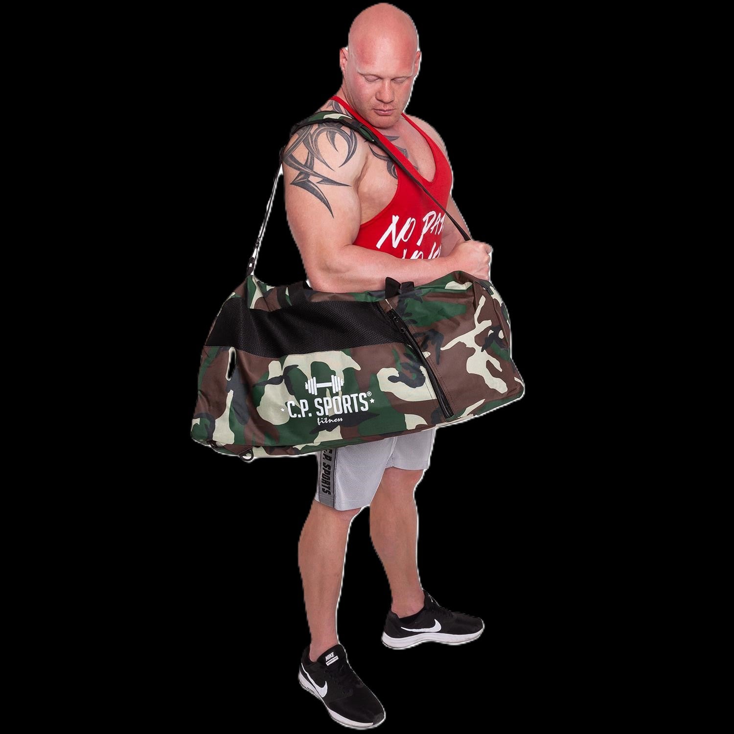 Kombi Sporttasche Groß - 3x Varianten in einem - Camouflage C.P.Sports-S5-1