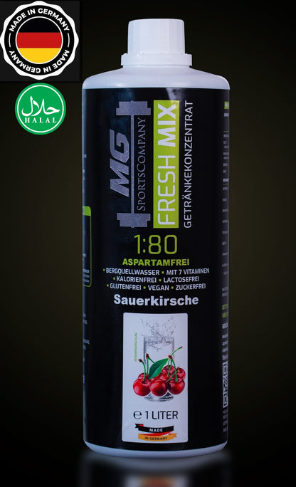 Fitness Getränkekonzentrat - Sauerkirsche - mit 7 wertvollen Vitaminen ergibt 80 Liter