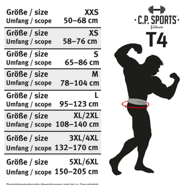 Gewichthebergürtel Leder Schwarz - C.P. Sports - T6