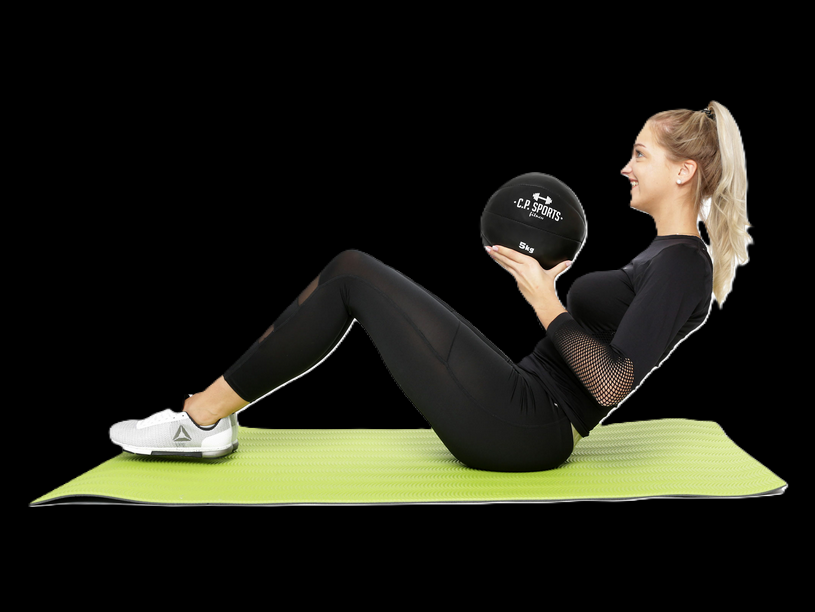 Medizinball Schwarz Kunstleder- verschiedene Größen- C.P. Sports- K5
