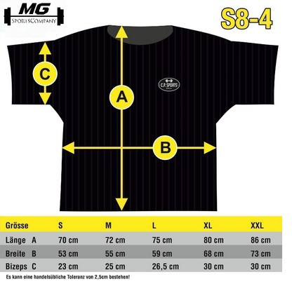 Bodybuilding T-Shirt / Fitness T-Shirt - verschiedene Farben - MG Sports® - S8-4