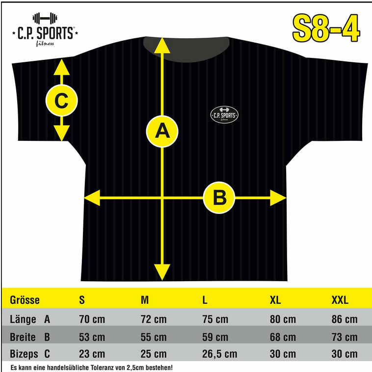 Bodybuilding T-Shirt / Fitness T-Shirt - verschiedene Farben - C.P. Sports - S8-4