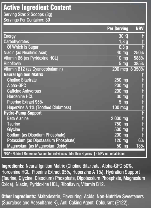 Pre Workout - Hellfire Neuro -  Lime & Tropical 240g