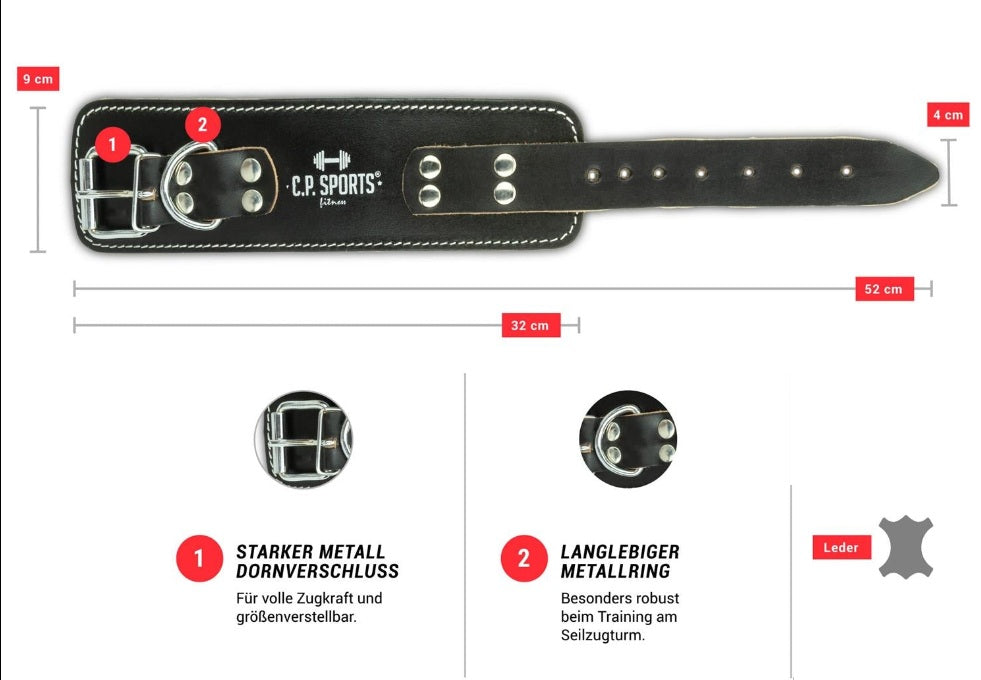 Premium Fußschlaufe- Leder- C.P. Sports - G4