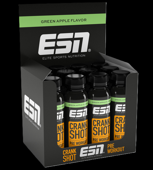 ESN - Crank Shot - Pre Workout Green Apple | 12 x 95ml