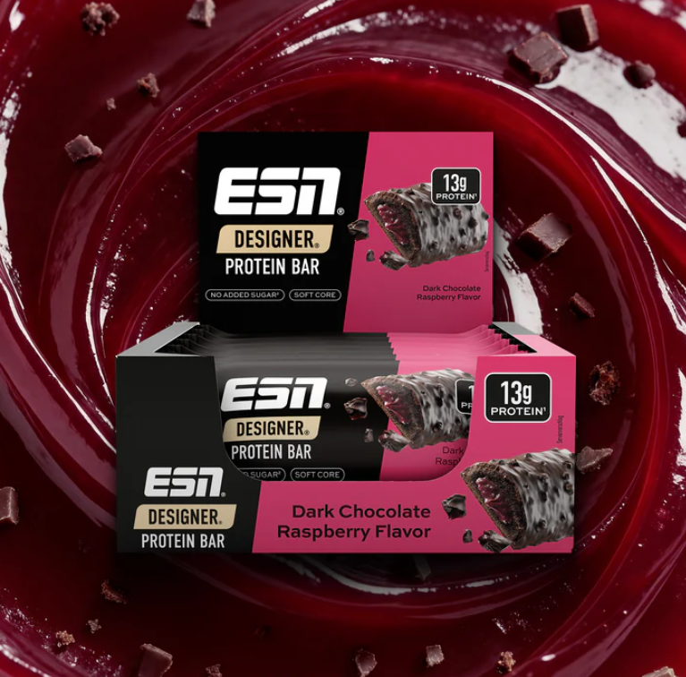 ESN -   Designer Protein Bar Dark Chocolate Raspberry | 12 x 45g