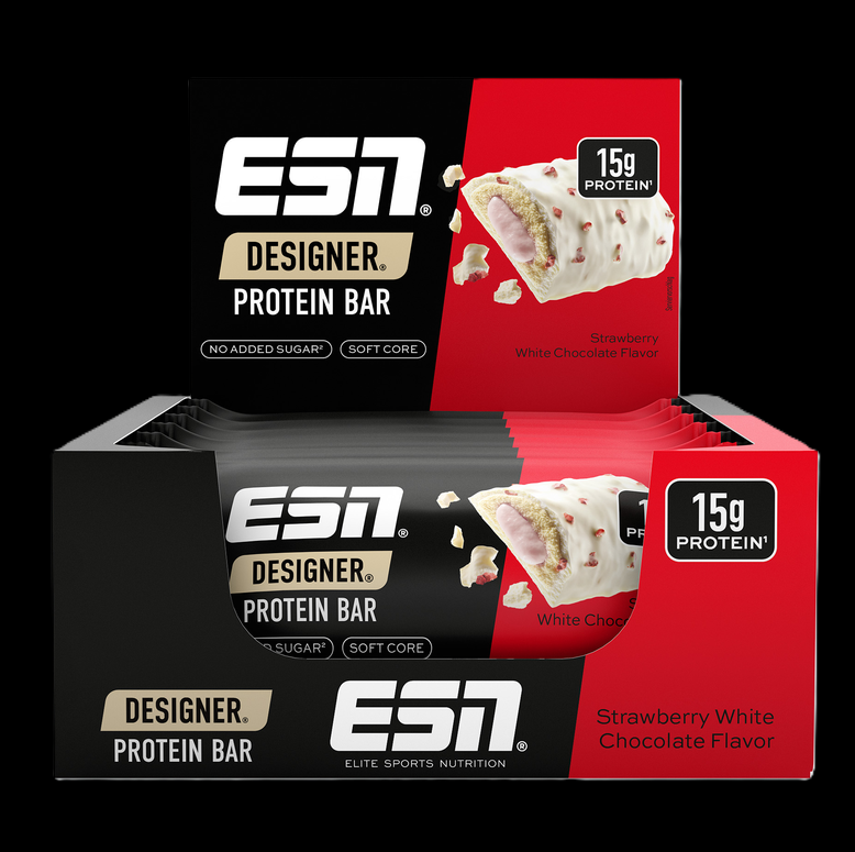 ESN - Designer Protein Bar Strawberry White Chocolate | 12 x 45g