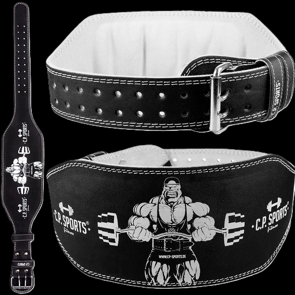 Gewichthebergürtel Leder - Extra Breit - Schwarz - C.P.Sports - T4-5