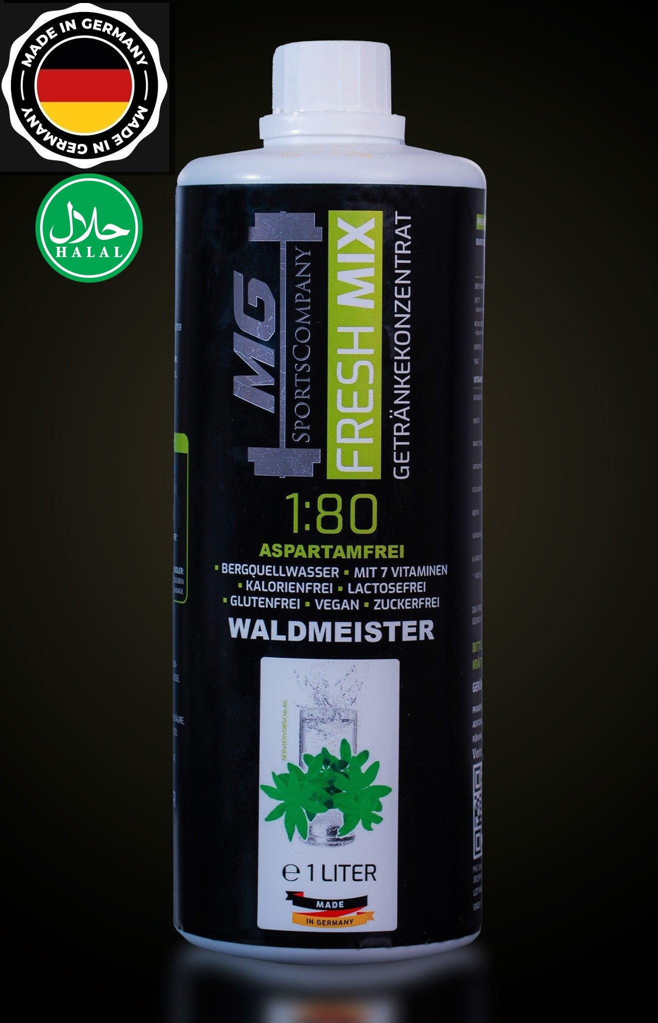 Fitness Getränkekonzentrat - Waldmeister - mit 7 wertvollen Vitaminen ergibt 80 Liter