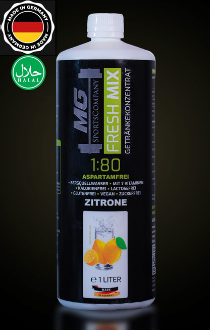 Fitness Getränkekonzentrat - Zitrone - mit 7 wertvollen Vitaminen ergibt 80 Liter