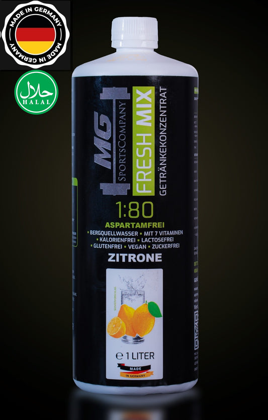 Fitness Getränkekonzentrat - Zitrone - mit 7 wertvollen Vitaminen ergibt 80 Liter