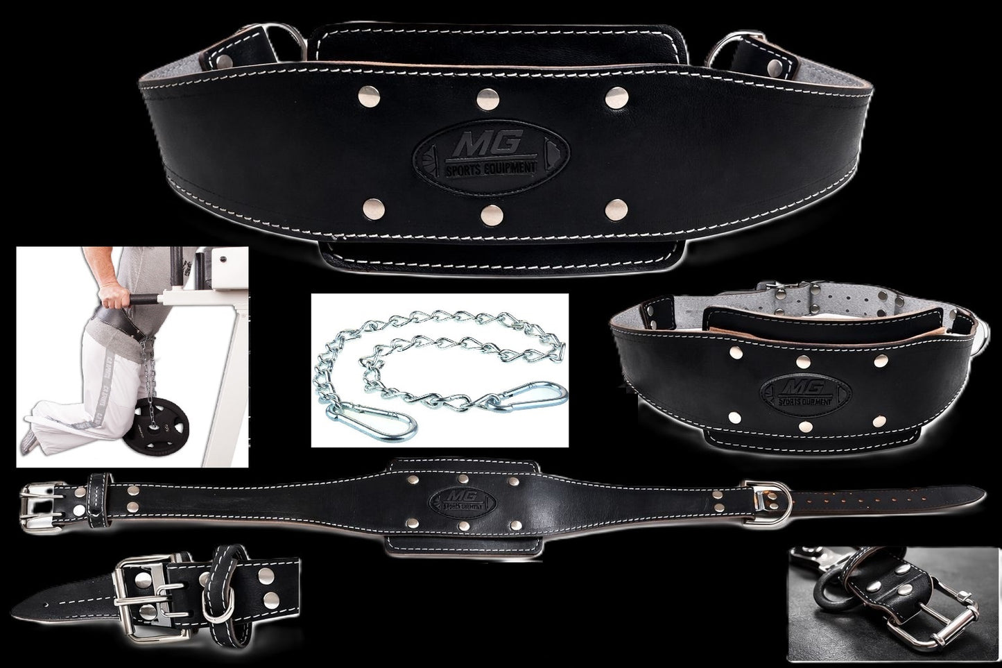 Dip Gürtel Leder - Schwarz - MG Sports® - G6