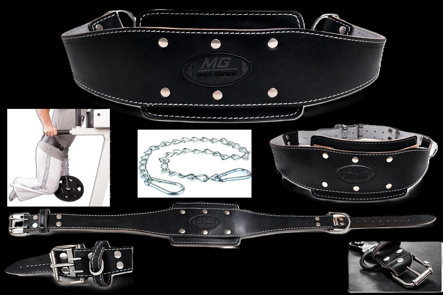 Dip Gürtel Leder - Schwarz - MG Sports® - G6